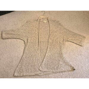 Eileen Fisher Cream Open-Front Cardigan